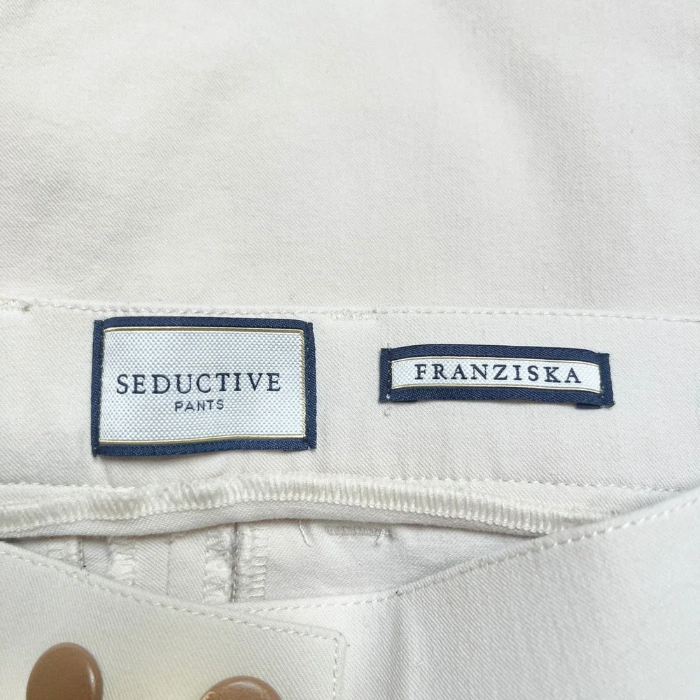 Seductive Pants Franziska Women's EUR 34 US 4 Cream Ankle Slim Straight Stretch